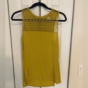H&M Mustard Lace Detail Tank Top